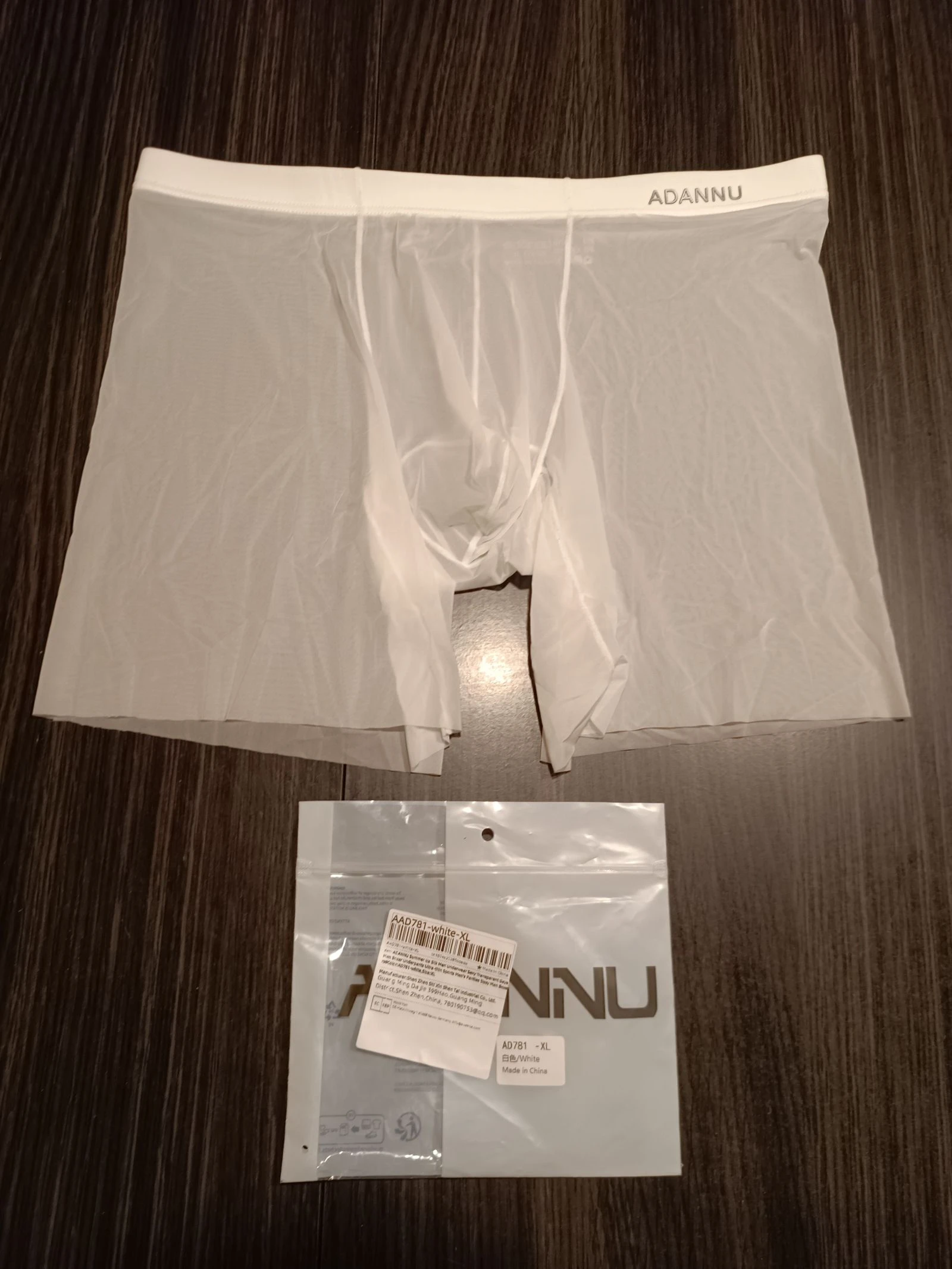 Boxer blanc transparent homme Adannu